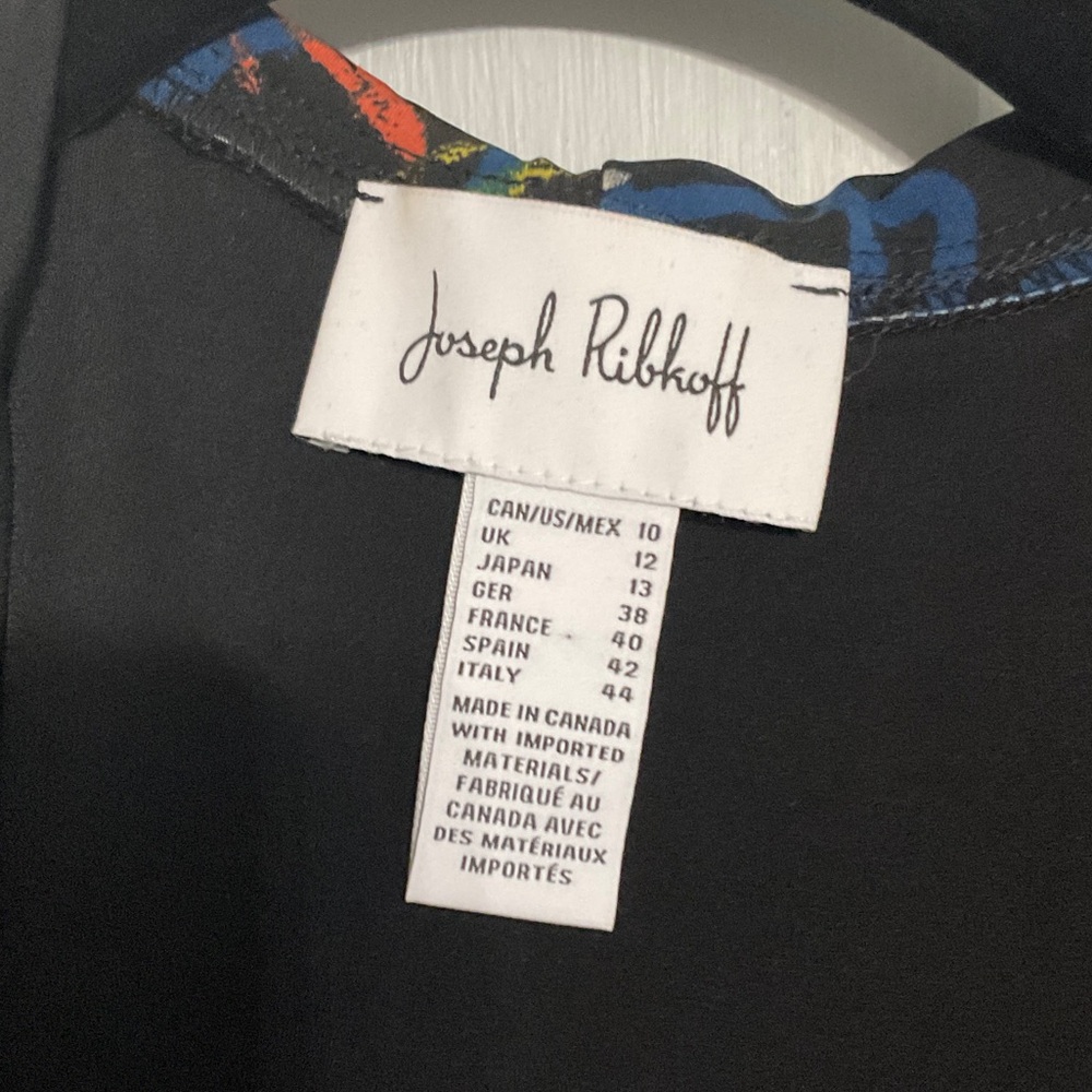 Joseph Ribkoff Black Multicolor Trim jacket with hood worn once - Picture 2 of 3